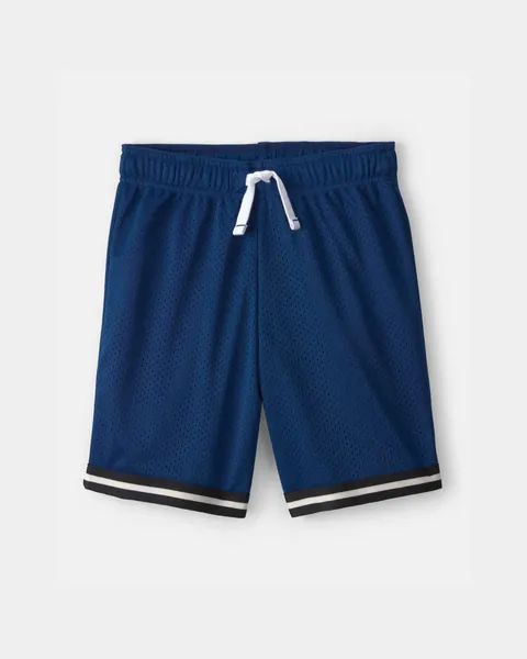 Boys Striped Mesh Active Shorts - Navy — was $22.00, now $12.00