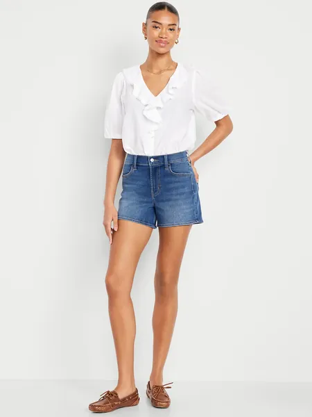 High-Waisted Linen-Blend Super Wide-Leg Pants