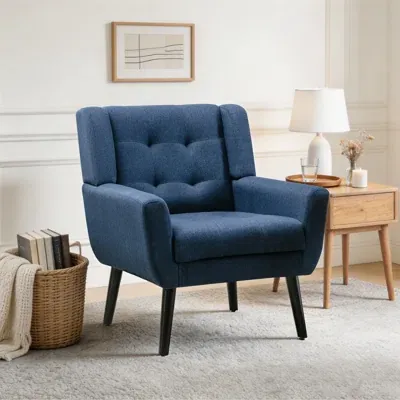 Bolanle 30" W Tufted Wide Back Accent Armchair