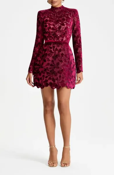 Lydia Floral Lace Long Sleeve Minidress