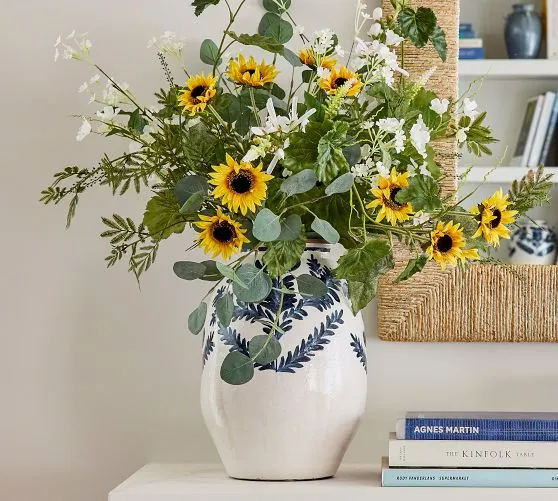 Faux Elevated Wild Greens and Sunflower Bundle