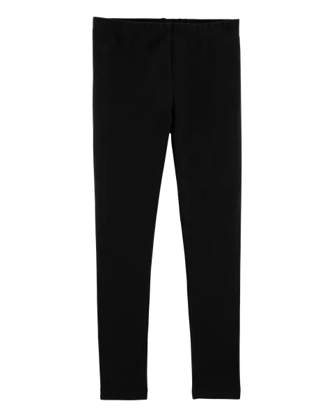 Girls Cotton Stretch Leggings - Black — was $16.00, now $6.00